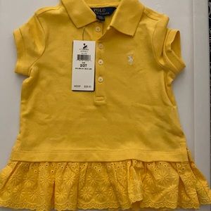 Toddler girls yellow Ralph Lauren polo shirt